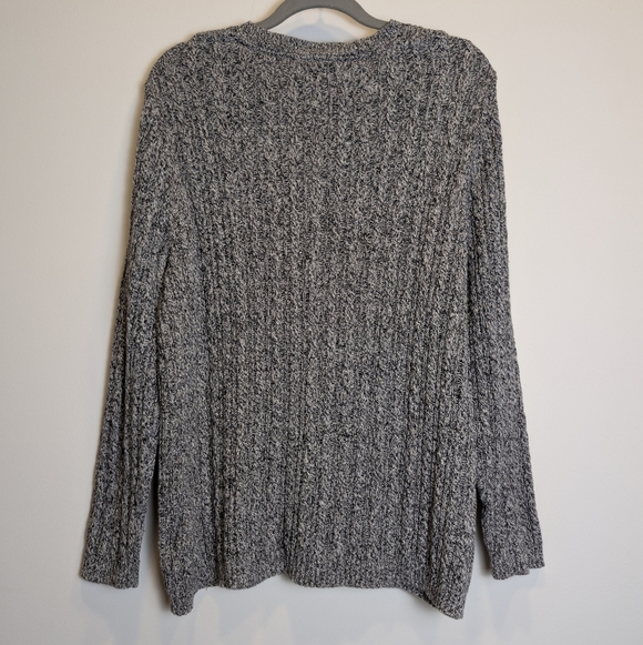 Croft & Barrow Gray Marled Cable Knit V-Neck Sweater Size 2X - Picture 2 of 5